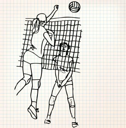 volleyball spielen zeichnen
